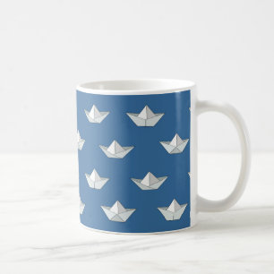 Origami-Boote Auf Dem Wasser Muster Kaffeetasse