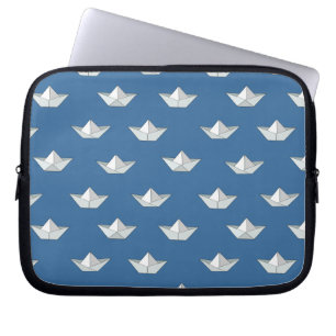 Origami Boote auf dem Wasser-Muster Laptopschutzhülle