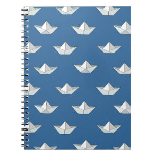 Origami-Boote Auf Dem Wasser Muster Notizblock
