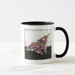 Origami Butterfly auf Blumenpapier Tasse
