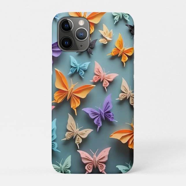 Origami Butterfly Pattern Case-Mate iPhone Hülle (Rückseite)