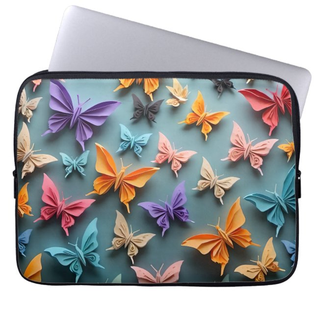 Origami Butterfly Pattern Laptopschutzhülle (Vorderseite)