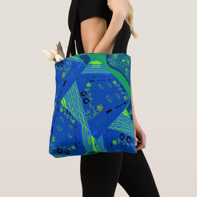 Origami Chintz (L) Blue Green Tasche (Von Nahem)