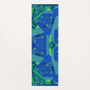 Origami Chintz (L) Blue Green Yogamatte