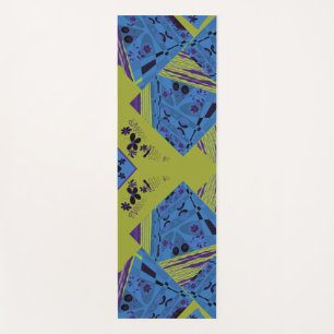 Origami Chintz (L) Blue Indigo Olive Black Yogamatte