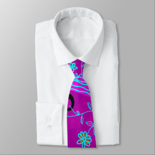 Origami Chintz (L) Fuchsia Türkis Blau Magenta Krawatte
