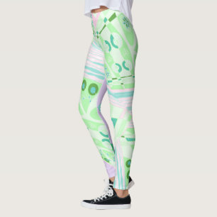 Origami Chintz (L) Green Aquamarin Pink Lilac Leggings