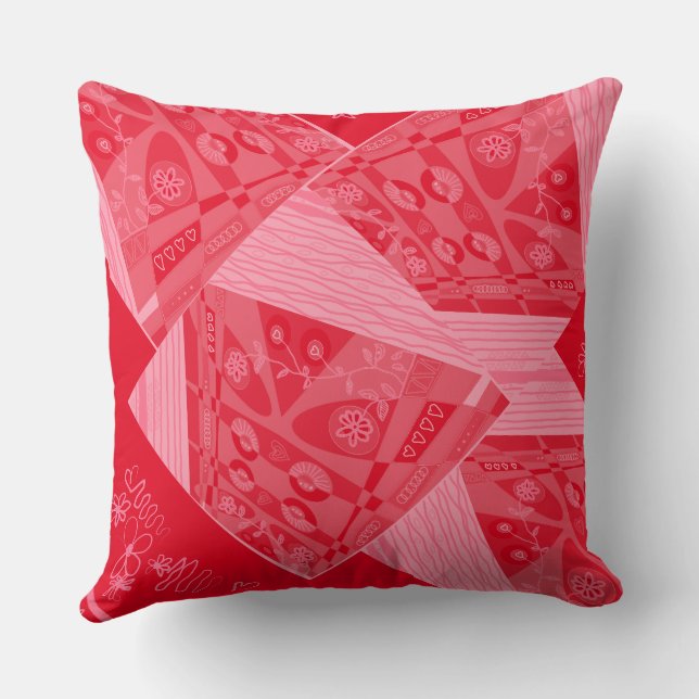 Origami Chintz (L) Red Strawberry Kissen (Rückseite)