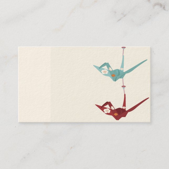 Origami crane Business Card Visitenkarte (Vorderseite)