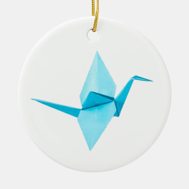 Origami Crane Keramik Ornament (Vorne)