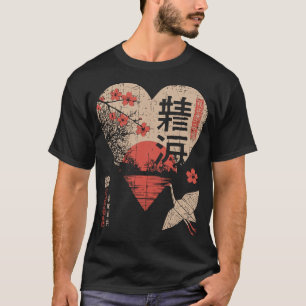 Origami Crane Liebe Japanisch Rote Sonne Romantik  T-Shirt