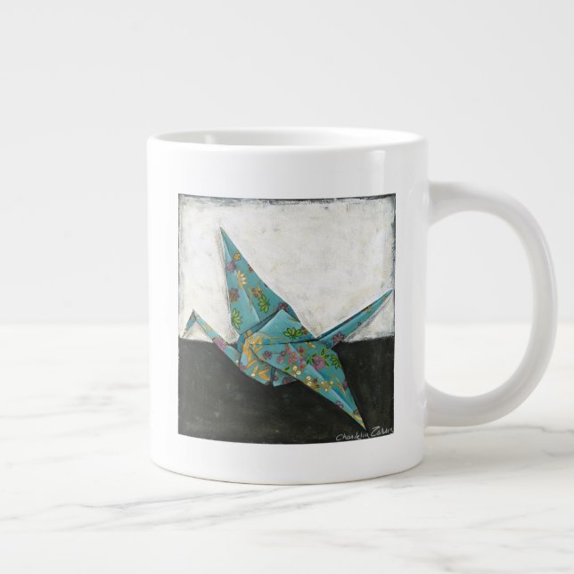 Origami Crane mit Blumenbezeichnungen Jumbo-Tasse (Rechts)