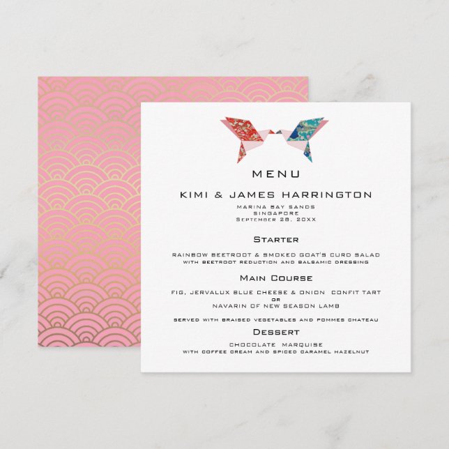 Origami Doves | FAIRE-PART DE MARIAGE (Devant / Derrière)