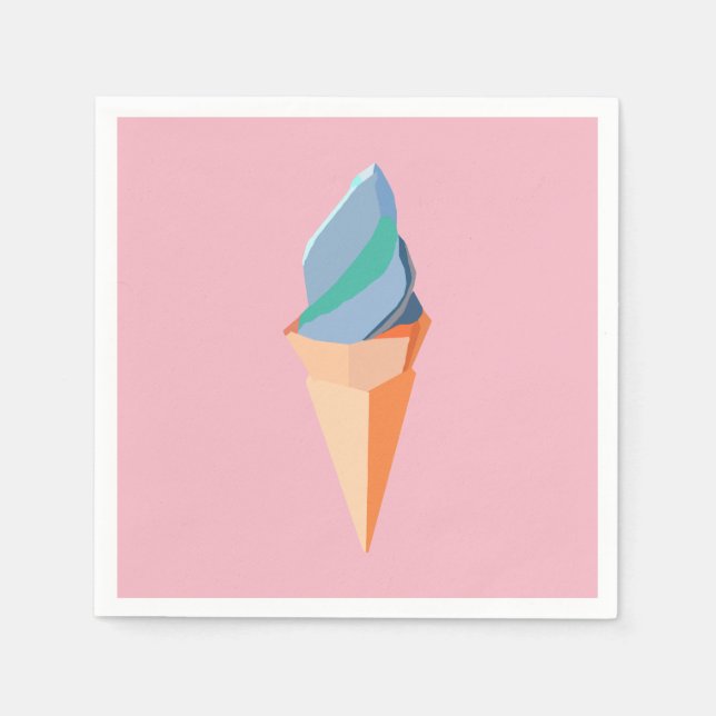 Origami-Eiscreme-Papierservietten Serviette (Vorderseite)