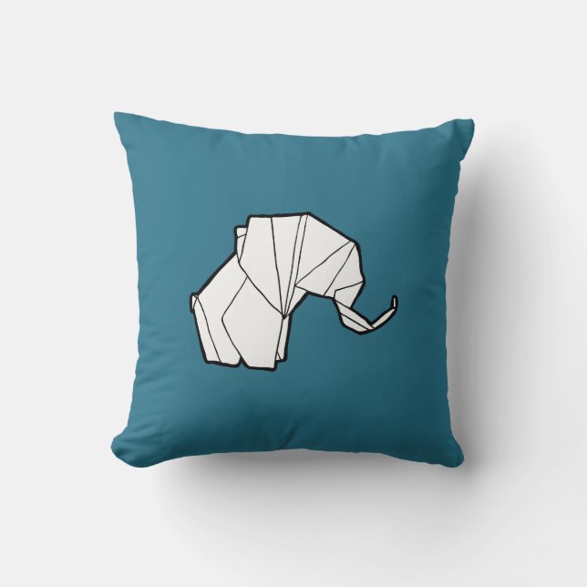 Origami Elefant-Kissen Kissen (Vorderseite)