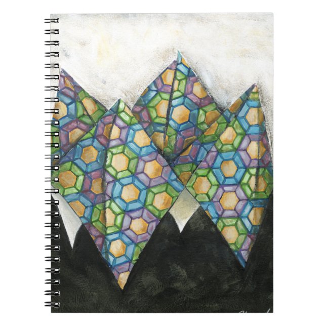 Origami Fortune Teller auf geometrischem Papier Notizblock (Vorderseite)