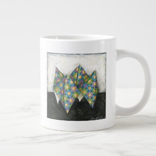 Origami Fortune Teller über geometrisches Papier Jumbo-Tasse