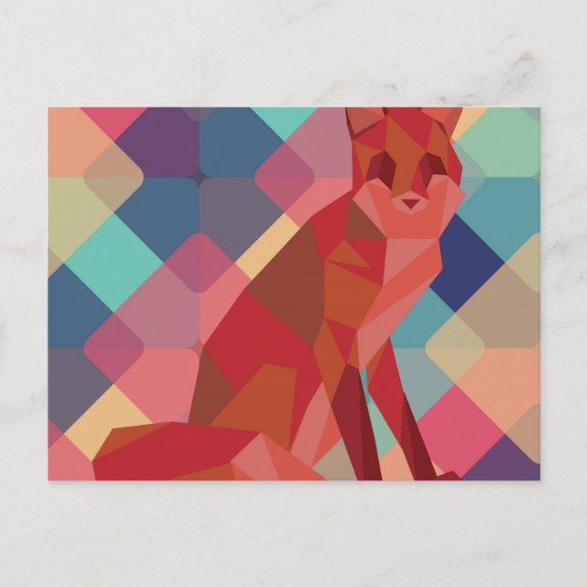 Origami Fox Postkarte (Vorderseite)