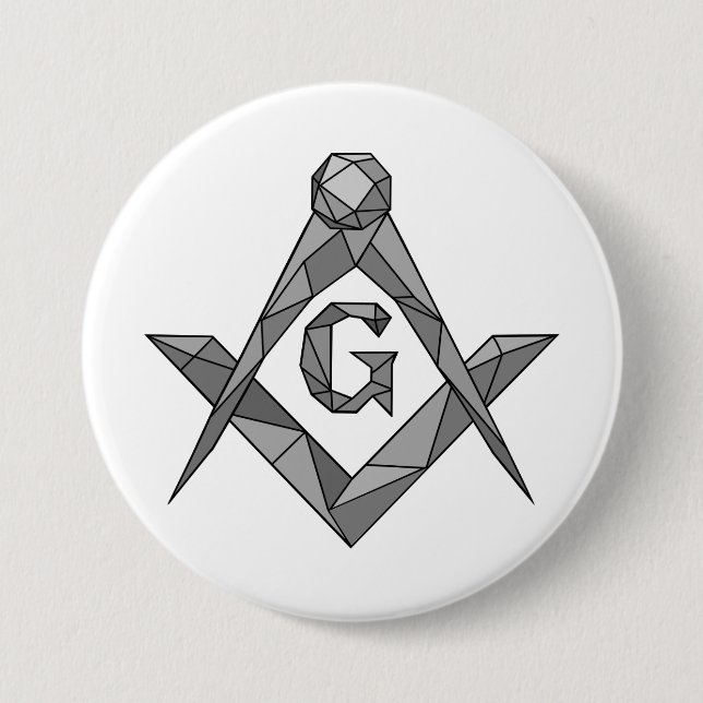 Origami-Freimaurersymbol Button (Vorderseite)