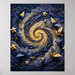 Origami-Galaxie — Papiersterne Cosmos Art Poster