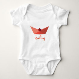 Origami Hat Salinning Baby Bodysuit Strampler