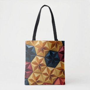 Origami in Rot, Gelb und Blau-Blume Tasche