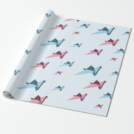 Origami japanischer Vorlagenpapierkran Geschenkpapier