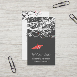 Origami japanisches rotes Papier streckt Visitenkarte