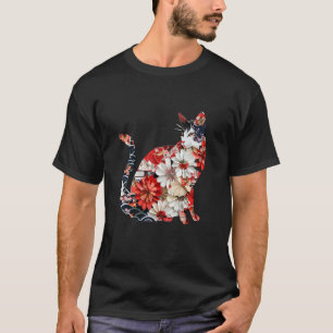 Origami-Katze Japanische Kirschblüten-Katzen Japan T-Shirt
