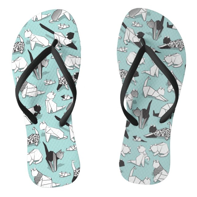 Origami kitten Freunde // geometrische Katzenrasse Flip Flops (Fußbett)