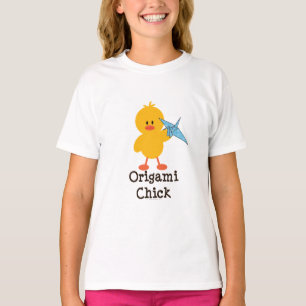 Origami Küken-Mädchen-Wecker-T-Shirt T-Shirt