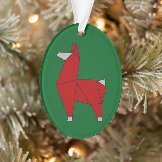 Origami Llama Acrylic Ornament (Baum)