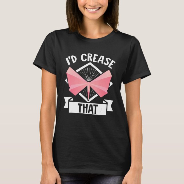 Origami Master Paper Folding Craft Crane Id Crease T-Shirt (Vorderseite)