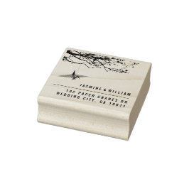 Origami Paper Crane und Branches asiatische Hochze Gummistempel
