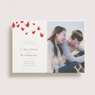 Origami Paper Cranes Wedding Save The Date