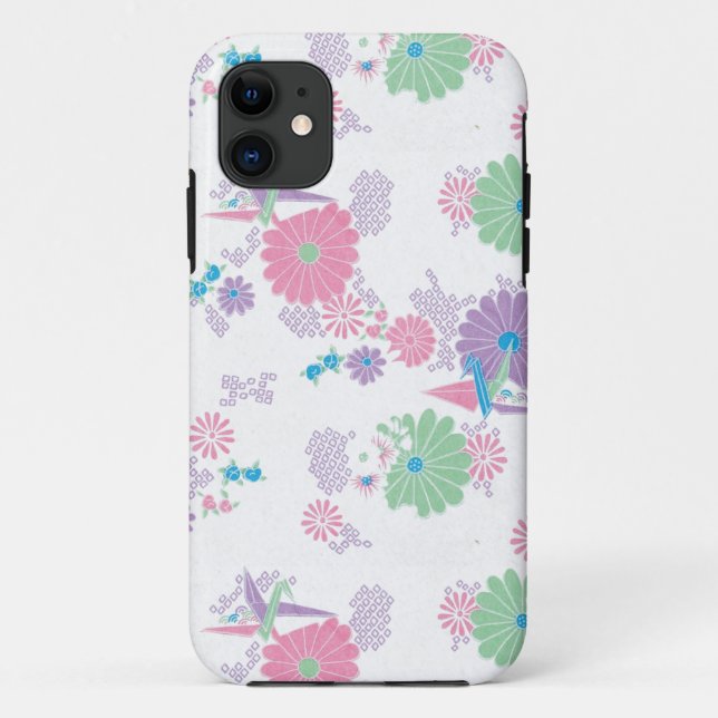 Origami Paper Crans und Blume Case-Mate iPhone Hülle (Rückseite)