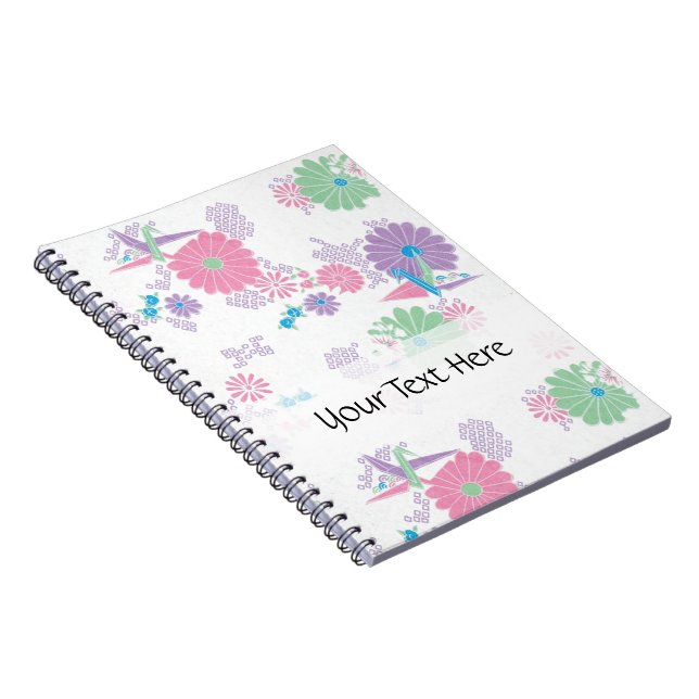 Origami Paper Crans und Blume Custom Notebook Notizblock (Rechte Seite)
