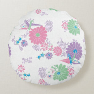 Origami Paper Crans und Blume Rundkissen Rundes Kissen