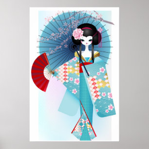 Origami Puppen-Plakat Poster