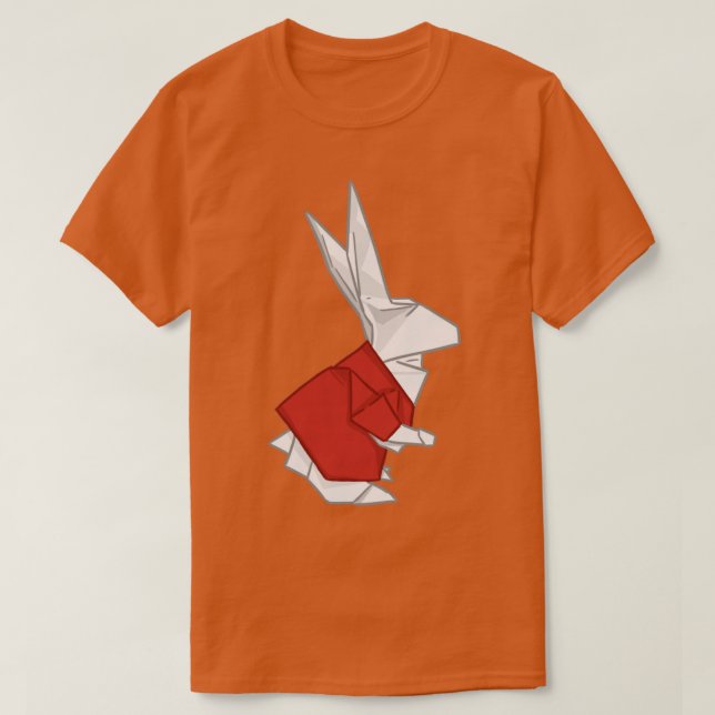 Origami Red Bunny Bunniesmee Wonderland T-Shirt (Design vorne)