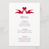 Origami Rote Krane Hochzeitskarten