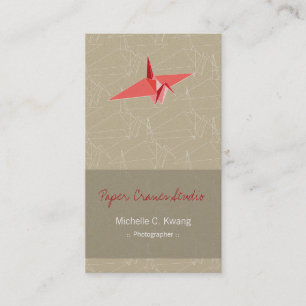 Origami rote Papierkran-Zen-Japaner-moderne Kunst Visitenkarte