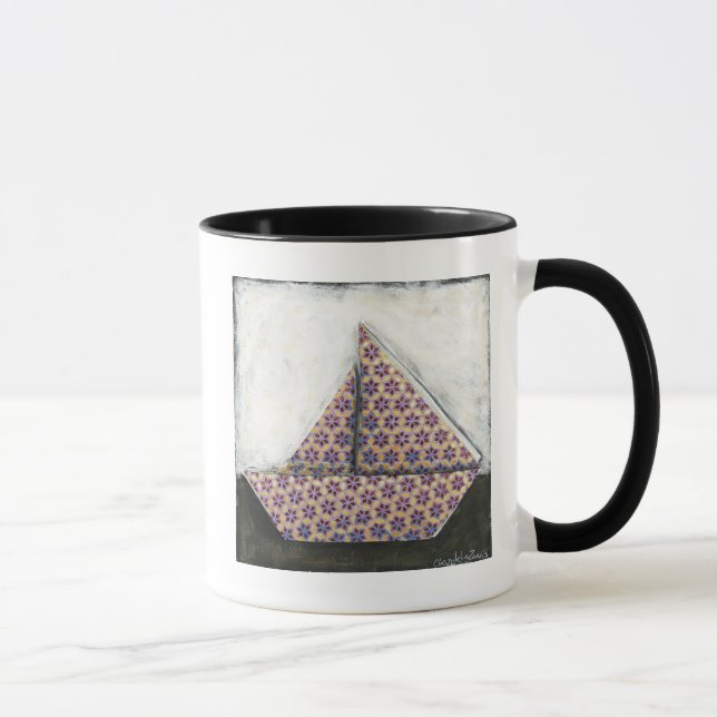 Origami Sailboat auf dem Star Design Paper Tasse (Rechts)