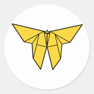 Origami Schmetterlings-Aufkleber Runder Aufkleber