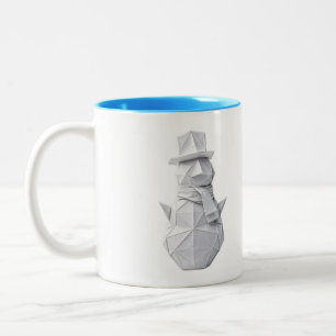 Origami-Schneemann mit Zylinder-Mug Zweifarbige Tasse