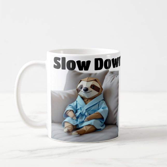 Origami Sloth "Slow Down" Kaffeetasse (Links)