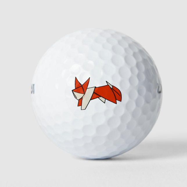 Origami Textured Gemustert Fox Golfball (Vorderseite)
