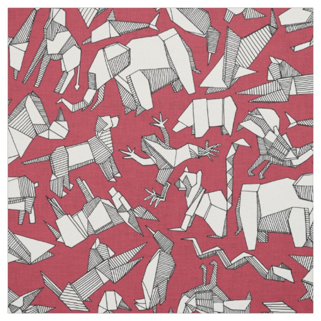 Origami-Tier Götzenrot Stoff (Muster)
