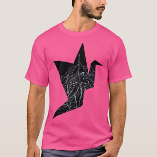 Origami-Vogelkrane Wolfsberge Schwarz-Weiß T-Shirt