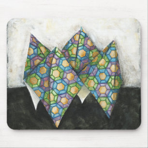 Origami Wahrsager auf geometrischem Papier Mousepad